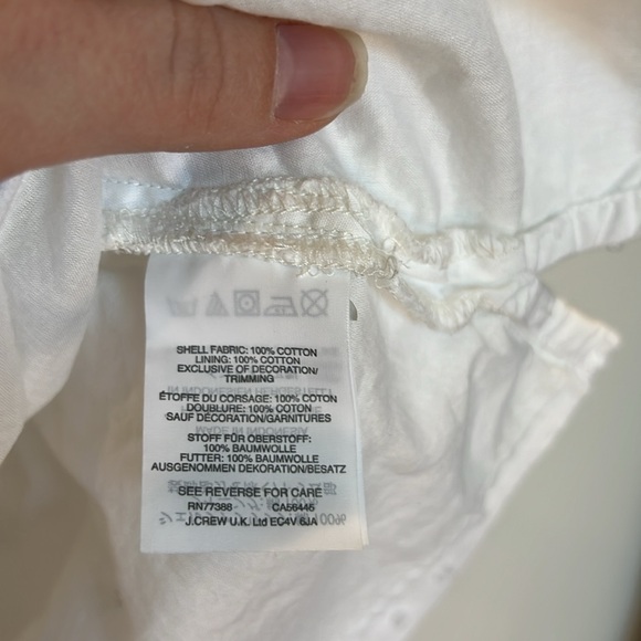 J Crew Swiss Dot White Peplum Boho Cottagecore Ruffle Blouse 2 Tall - Picture 4 of 5